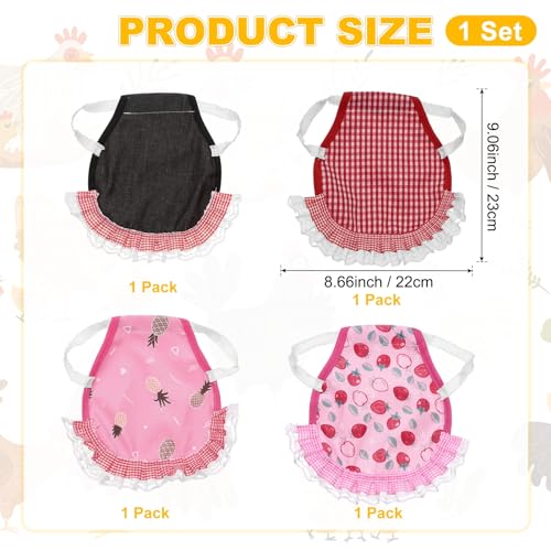 M METERXITY 4-Pack Chicken Saddle for Hens, 9 Inch Polyester Chicken Apron Hens Back Protector for Protecting Bird Back and Side Feathers, Poultry Saver [Mixing 4 Styles G]