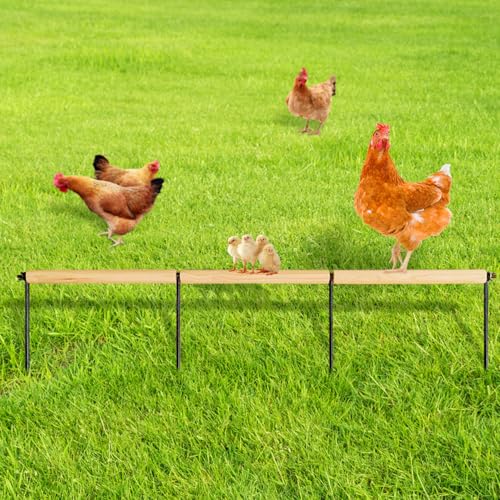 Chicken Toys,Extra Long Chicken Perch Toys,Woodern Chickens Roosts and Perches Stand Training Perch for Poultry Rooster Chicks Large Bird Chicks Parrot, 44.88” Long (Natural Wood Color)