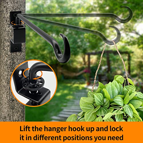 12 inch 2 Pack Swivel Plant Hangers Outdoor Heavy Duty - Black Iron Plant Hanging Hook Bracket for Flowers Baskets Pots Bird Feeder Lanterns Wind Chimes - size: 12 inch -2 Pack