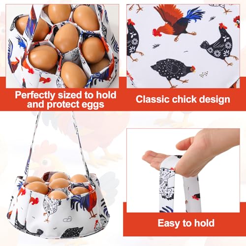 Egg Collecting Apron, 14 Pockets Egg Collecting Holding Apron | Chicken Eggs Gathering Basket with 7 Pouches for Chicken Duck Goose Eggs