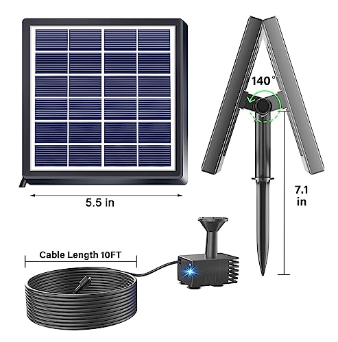 Lewisia Solar Bird Bath Fountain Pump USB Charging + Solar Powered Water Pump for Birdbath Small Pond Garden Decoration