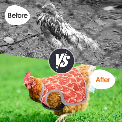 Rosvola Chicken Saddles for Hens, Chicken Apron Back Protector, Chicken Hen Mating Saddle with Adjustable Strap for Poultry Hens Duck Geese