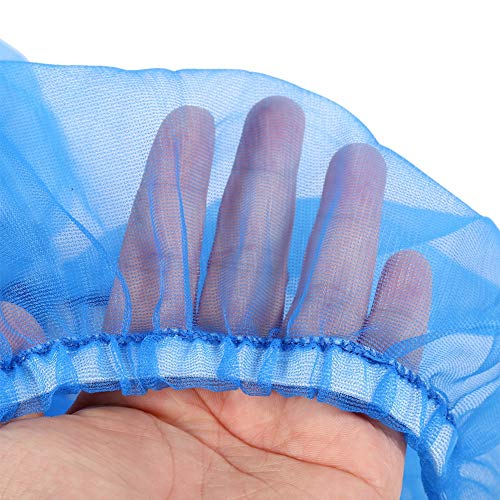 Hakeeta Bird Cage Skirt, Mesh Bird Seed Catcher, Birds Cage Airy Net Cover, Soft Nylon Ventilated Skirt Traps Cage Basket Seed Guard Parrot with Adjustable Drawstring.(Large Size-XL(Blue) - color: Blue