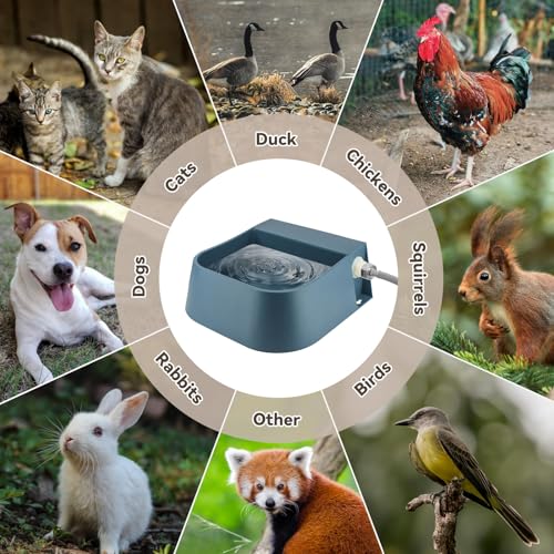 NAMSAN Outdoor Automatic Dog Water Dispenser, Large Water Bowl for All Kinds of Animals, Auto Refill Waterer for Pet Livestock, Water Trough Include 59" Anti-Bite Metal Water Pipe, Fit GHT Faucet