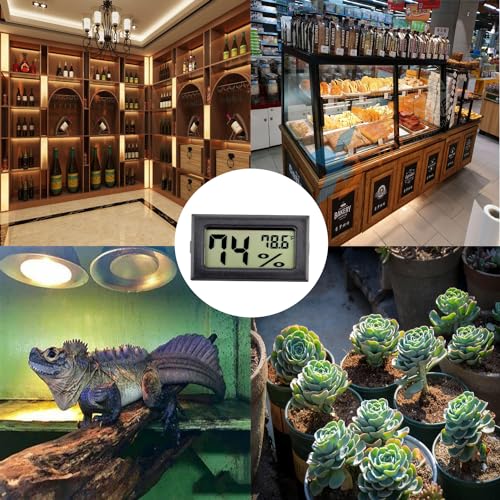 4pcs Indoor Hygrometer Thermometers, Humidity Meters Gauge Mini Digital Thermometer Hygrometer with Fahrenheit (℉) for Humidors, Refrigerator, Greenhouse, Garden, Cellar, Closet.