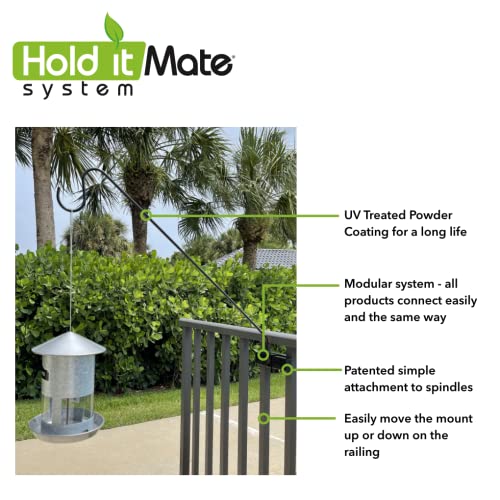 Long Hook Kits Ideal for Bird Feeders, Lighter Flower Baskets, Chimes, etc. for Vertical Spindled Deck Railings Only (34" Upright) Heavy Duty Hanger - size: (1) 34" Upright