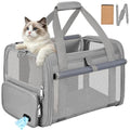 Cat Carrier Airline Approved Privacy Portable Top Load Pet Travel Bag | Soft Sided Pet Carriers for Small Cats Dogs Puppy up to 16 Lbs,Collapsible,Zipper Lock,Luggage Sleeve,2 Storage,Washable - color: Gray