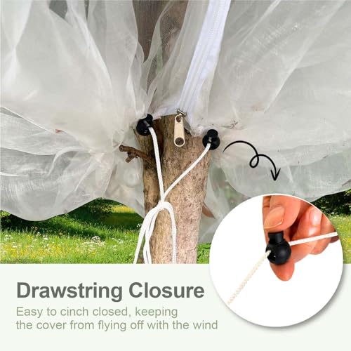 Fruit Tree Netting Cover with Zipper & Drawstring, 2 Packs 4ft x 4ft Insect Bird Barrier Netting for Garden Protection, Ultra Fine Mesh Garden Netting - size: 4 x 4 ft(2 Packs)