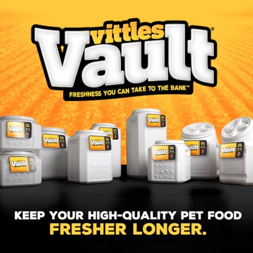 Vittles Vault Traditional Pet Food Storage Container For Dog Kibbles/Bird Seed/Oatmeal/Rice/Flour/Cereal, BPA Free Plastic, Sealed Airtight For Cat Food, Up To 30 lb, Made in USA, With Scoop, Gray - size: 30 Pounds