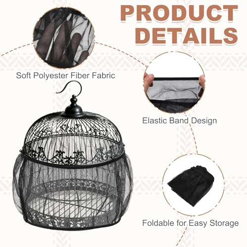 Bird Cage Seed Catcher, Bird Cage Net Cover Seeds Guard, Universal Birdcage Accessories, Black/White, Circumference 59.1"-78.7", Height 13.8" for Parrot Cockatiel Enclosures - color: Black/White, size: Circumference 59.1"-78.7", height 13.8"