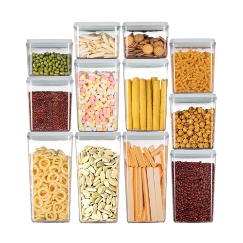 Airtight Food Storage Container with One-Touch Lid, 12-Piece Set (1.3, 2.1, 2.9, 3.6 QT* 3) Stackable Durable BPA-Free for Baking Supplies, Pasta & Systematic Bulk Organization - color: 12 Pcs Set