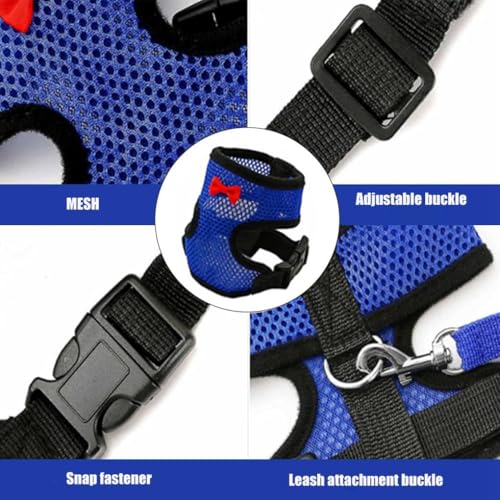 Blue Harness Vest for Chicken Harness with Leash Set, Hen Duck Small Animal | Breathable Comfortable Soft Mesh Harness, Adjustable, Outdoor Walking Training ,Small Animal ,Rooster Dog Kitten - color: Blue, size: M(Chest18.1-20.5'')