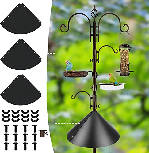Bird Feeding Station Kit with Squirrel Baffle and Suet Cage Wild Bird Feeder Kit with Mesh Tray, Fruit Hook, and Double W Hook for Attracting Wild Birds - size: 17" L x 17" W x 91" H