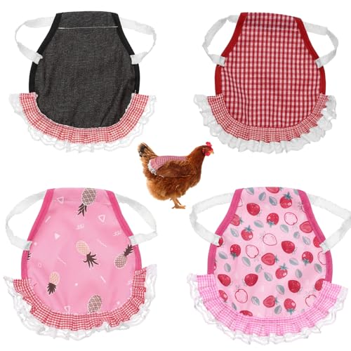 M METERXITY 4-Pack Chicken Saddle for Hens, 9 Inch Polyester Chicken Apron Hens Back Protector for Protecting Bird Back and Side Feathers, Poultry Saver [Mixing 4 Styles G]