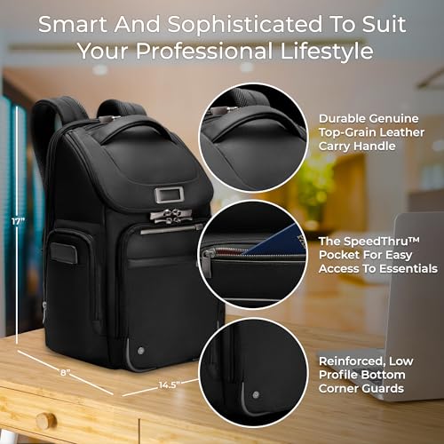 Briggs & Riley Medium Widemouth Backpack for Women & Men - Laptop Backpack, For Work & Travel, Lightweight & Durable, Padded Straps, Fits up to 15" Laptop - @work Collection, Black - color: Black, size: Medium Widemouth Backpack