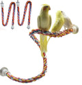 2pcs 48inch(122cm) Parrot Rope Perches,Bendable Climbing Standing Chew Cage Toys Heavyduty Made Bungee Toys for Large to Regular Size Birds - color: Red yellow blue, size: 48'x2