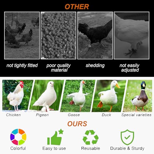 16mm 100 Pcs Adjustable Poultry Leg Bands,Chicken Leg Rings,Duck Leg Bands,5 Colors Laser Engraved Clip Rings for Large Poultry Chicken,Duck,Turkey,Goose Gamefowl Turkey