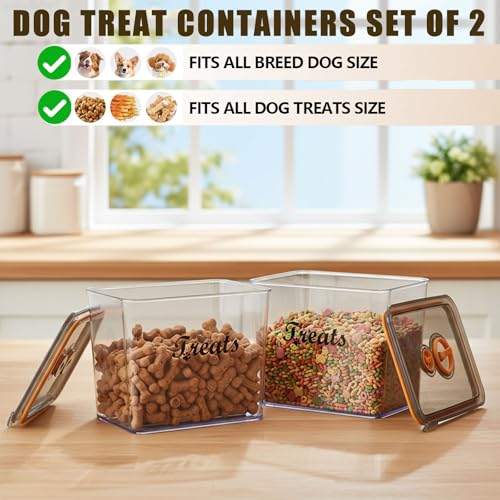 2Pack Pet Food Storage Containers,Airtight Dog Treat Container,Dog Food Storage Container with Tachometer Wheel for Customizing,Suitable for Pet,Bird Seeds,Dog & Cat Treats - color: 2pack