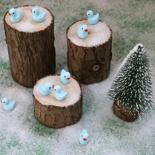 100 Pcs Mini Resin Ducks Tiny Ducks Miniature Duckies Bulk Figures for Garden Micro Landscape Home Prank Game Micro Landscape Aquarium Dollhouse Ornament DIY Handmade School (Light Blue) - color: Light Blue