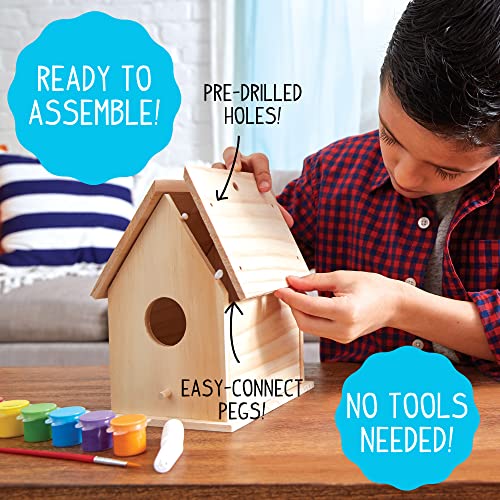 Made By Me Build & Paint Your Own Wooden Toys, DIY Wood Craft Kit, Easy to Assemble, Birdhouse - style: Bird House