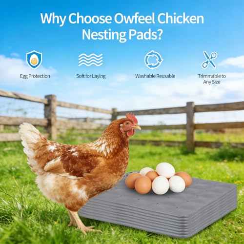 Chicken Nesting Pads Set, 12×12 Inch Reusable Nesting Box Liners Pads, Washable Nesting Pads for Chicken Coop, Poultry Nest Box Pads for Laying Eggs (8 PCS) - color: 8 PCS