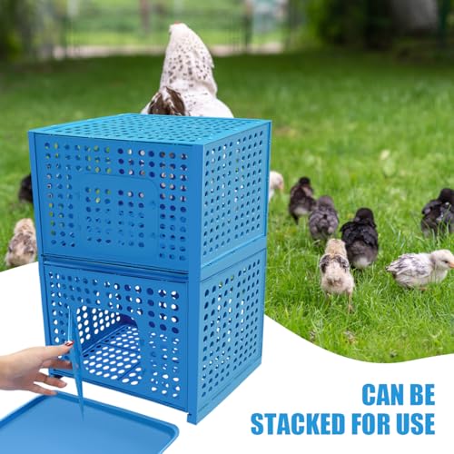 La La Pet Poultry Carrier Crate with 2 Side Doors Portable Seafood Breeding Box Detachable and Stackable Case Multifunctional Cage for Rabbits Guinea Pigs Chinchillas and Small Animals
