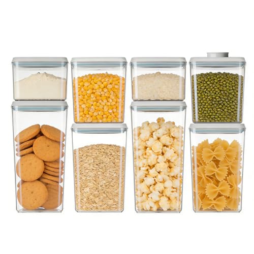 Airtight Food Storage Container with One-Touch Lid, 8-Piece Set (1.3, 2.1, 2.9, 3.6 QT* 2) Stackable Durable BPA-Free for Flour, Cereal & Complete Pantry Organization. - color: 8 Pcs Set