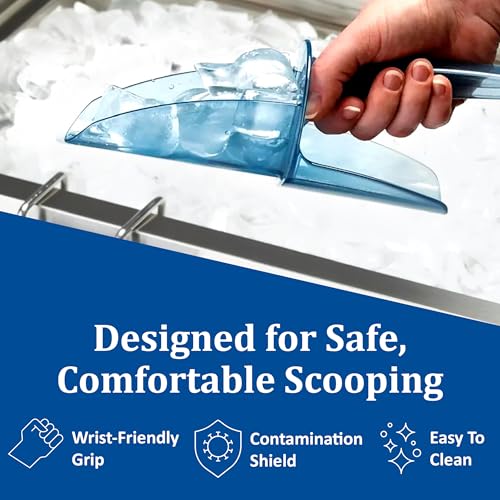 San Jamar Plastic Ice Scoop, Scoopers for Bucket, 6 oz to 10 oz, Blue | SI5500 Polycarbonate Saf-T-Scoop and Guardian System; Bar and Beverage Station - size: 6 oz to 10 oz