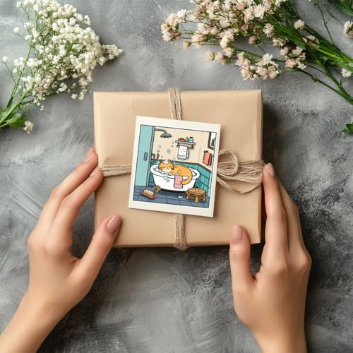 CHGCRAFT Cat Life Comics Clear Stamps Cat Taking a Bath Transparent Stamps Pet Sleeping Silicone Clear Stamp Seals for DIY Scrapbooking Photo Album Decoration, 4.3×6.3 inch - style: Cat Life