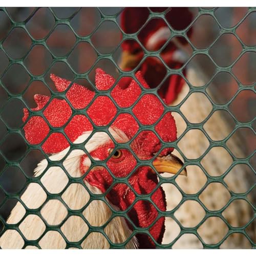 Tenax Poultry Fence - Green Plastic Poultry Fencing, Lightweight, Weather Resistant - 3-ft x 25-ft - Plastic - color: Green, size: 3-ft x 25-ft