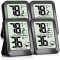 AyayaBoss 4 Pack Room Thermometer Indoor Hygrometer | Mini Size, Monitor Temperature & Humidity, Accurate Fast Read, Easy To View, Kickstand/Hanging/Wall Adhesive, ℉/℃, w/ Battery