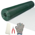 Hardware Cloth 1/2inx48inx100ft, Chicken Wire Fencing Vinyl PVC Coated Welded Wire Mesh Animal Coop Garden Plant for Rabbit Snake Rodents Foxes Groundhogs Poultry Netting Cage Farm Protection - color: Green, size: 1/2in 48in×100ft