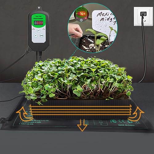 Digital Heat Mat Thermostat Temperature Controller (EMC Certified) for Seed Germination, Reptiles and Brewing Breeding Incubation Greenhouse, 42 °F to 108 °F/ 5 ℃ to 40 ℃, 1000W - size: Thermostat