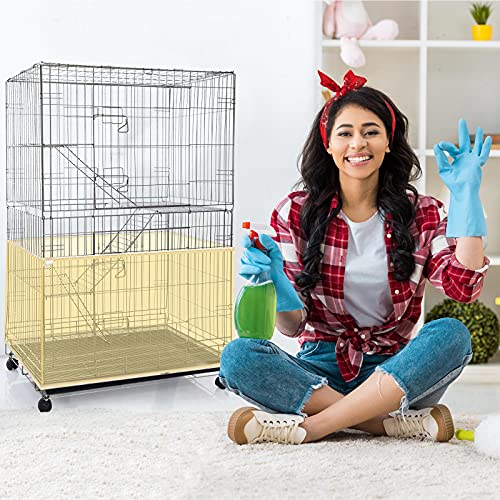 Shappy Large Bird Cage Seed Catcher,Bird Cage Cover Net Skirt Guard,Adjustable Soft Airy Mesh Net for Parrot Parakeet Macaw(118 x 15 Inch/ 300 x 37 cm,Yellow) - color: Yellow, size: 118 x 15 Inch/ 300 x 37 cm