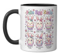 Cute Medical Bunny Egg Easter Nurse Pain Egg Scale Ceramic Mug, Black/White - color: Black/White