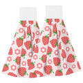 Cute Red Strawberry Kitchen Hand Towels Spring Pink Flowers Hand Tie Towels Set of 2 PCS Dish Towels with Loops Tea Bar Dish Cloths Towel for Bathroom Home - color: Pink Strawberry Cute Flowers