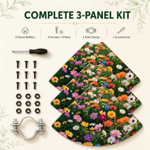 Floral Pattern Squirrel Baffle - Keep Squirrels Away and Attract Birds - Durable Cone - Shaped Squirrel - Proof Guard for Bird Feeders