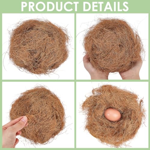 CREATCABIN 50g Coconut Fiber for Bird Nest Loose Birds Bedding Substrate Natural Bird's Nest Warming Accessories Canary Finch Parakeet Hummingbird Nesting Material Silk for Cage Gardens Tree Trunks