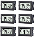 6 Pack Mini Digital Thermometer Hygrometer,Indoor Temperature and Humidity Gauge Meter Monitor Fahrenheit (℉) for Home,Greenhouse,Jars