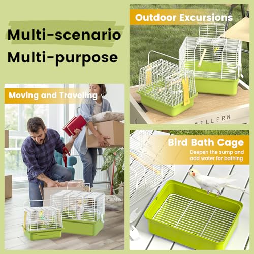 Small Bird cage,Travel Cage for Birds and Small Animals, Parakeet cage,Bird Carrier Travel cage,Bird Travel cage, jaulas para pájaros,Green,(Green,M) - color: Green, size: 10.2"L x 7.9"W x 6.7"H