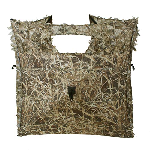 AUSCAMOTEK Pop Up Ground Blind for Deer Duck Turkey Hunting Portable Quick Setup Lightweight Green/Brown/Dry Grass Ground Peg Included - color: Dry Reed