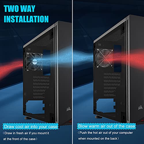 2-Pack 120mm Fan DC 12V Computer Fan 120mm x120mm x 25mm 2-Pin High Performance Cooling Fan - size: 120x120x25mm