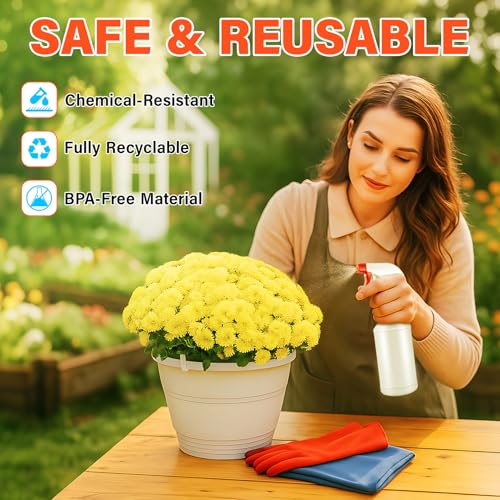 DIYSELF 16oz Spray Bottles 4 Pack, Heavy Duty Refillable Spray Bottles for Cleaning, Plants, and Pets, Chemical Resistant Spray Bottle with Adjustable Nozzle, Squirt Bottles for Multiple Uses - color: White, size: 4-Pack