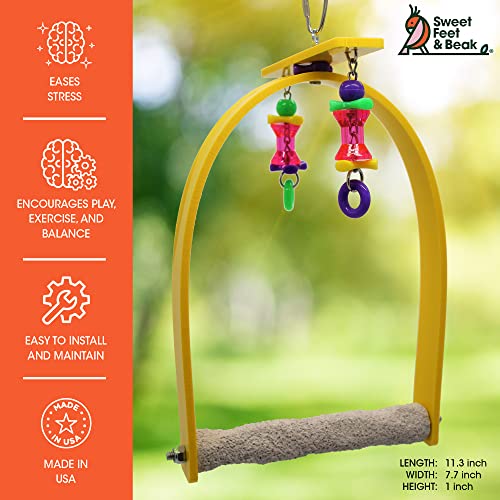Sweet Feet and Beak Whirly Bird Swing, Small Indoor Pedicure Perch - size: Small