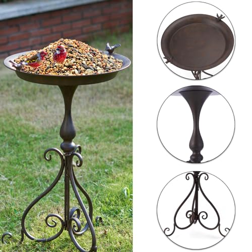 Dia 18" W*28" H Large Metal Bird Bath with Stand, Bird Baths for Outdoors | Bird Bath for Outside,Metal Bird Feeder,for Garden Yard Decor