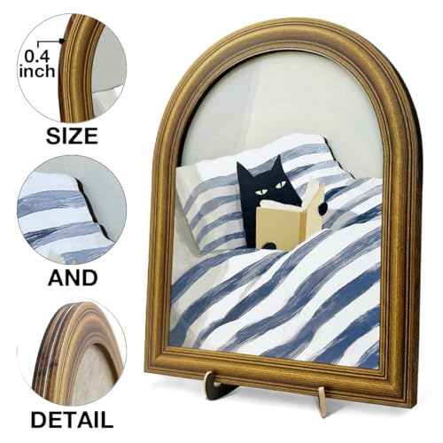 3D Cute Cat Reading Bedroom Decor Sign, Funny Cat on Bed Modern Wall Art Sign for Bedroom Living Room Wall Table Shelf Decor 8x10 Inch - color: color-F