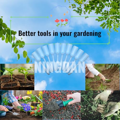 10Pcs NINGDAN Mini Shovel,Plastic Mini Gardening Shovel Spoons Soil Scoops,Cultivation Digging Transplanting Tools for Succulents Potted Flowers,Milk Powder/Coffee Beans Scoops (All Light Blue) - color: All Light Blue