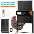MAYKI Automatic Chicken Coop Door Solar Powered, Accessories Extra-Large with 4 Auto Modes (Timer & Light Sensor), Anti-Pinch, Waterproof Cold Weather, FCC/CE/RoHs Certified, Aluminum Build, M Black