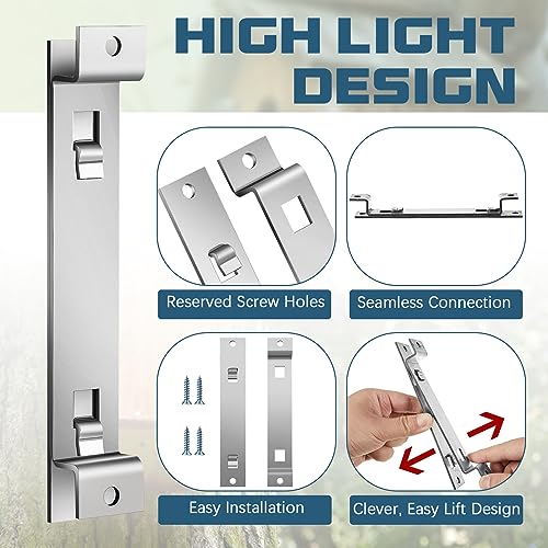 Blulu 4 Sets Bird House Hanger Bracket Stable Rust Proof Galvanized Steel Mounting Bracket for Securing Bird Houses Nesting Boxes Feeders, Quickly Remove for Cleaning (Silver) - color: Silver