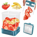 Fruit Slicer Cup for Strawberry, Banana, Hard-Boiled Egg - Detachable Cutter with Push Plate - Rapid & Safe Slicing Kitchen Gadget for Quick Meal Prep, Blackish green - color: Blackish green